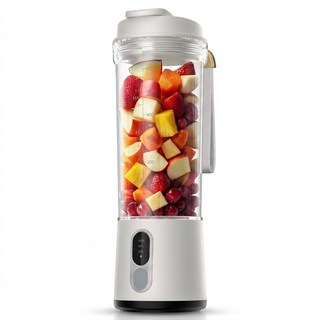 밀리아토 300W 트라이탄 휴대용 미니 믹서기 무선 블렌더, BJ-500B 화이트