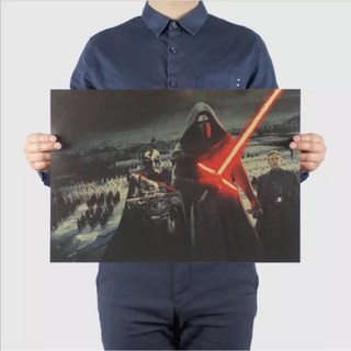 老番顛 Star Wars 星際大戰 原力覺醒 海報 經典電影海報 電影壁飾 復古裝飾, 21x30cm（牛皮紙）