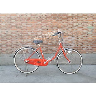 일본 자전거 클래식 빈티지 감성 출퇴근 통근 경량 여성 남성, 24인치, 밝은 빨간색 전기 램프, 1개