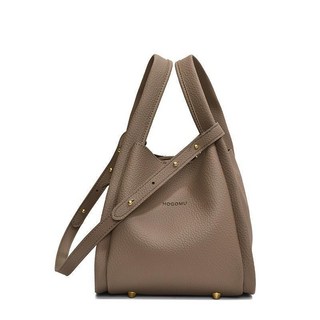 荔枝紋手提側背包 韓版大容量托特包 通勤百搭斜背包 簡約水桶包, 棕色