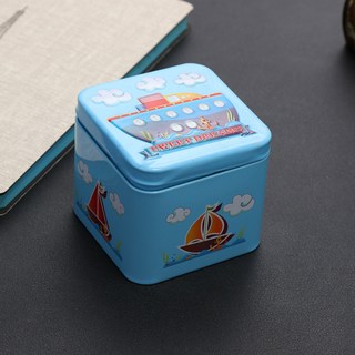 嗨購 創意方形浮雕收納盒 馬口鐵卡通包裝盒 金屬飾品收納盒, 1個, 輪船