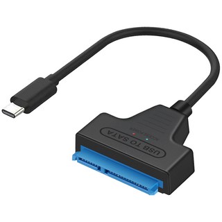 트론 2.5형/3.5형 USB 3.0 C타입 to SATA DC전원 공급 포트 케이블, 블랙, 1개, 25cm