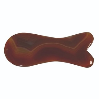瑪瑙魚形刮痧板 臉部身體穴位按摩 舒緩疲勞 促進循環 紅色 9.5x4公分 1入, 1個