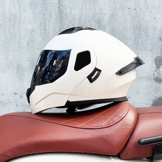 시스템헬멧 초경량 하이바 풀페이스 선바이저 헤드셋 블루투스 오픈페이스, H. 펄 화이트 거울
