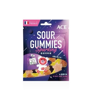 桃園小太陽ACE軟糖 字母Q 水果Q 酸Q熊 無糖Q可樂 橘子蘋果 櫻桃檸檬 酸Q星球 無糖軟糖, 1個, 酸星球軟糖44g