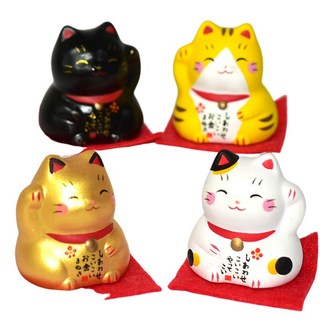 藥師窯 大福招財貓 四隻一組 日本正版 招財擺飾, 詳見包裝