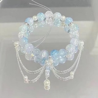 藍天 嗨購小說同款串珠流蘇手鍊女小眾設計高顏值個性不同款百搭閨