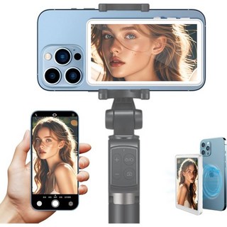 미디어 콘텐츠 제작자를 위한 휴대폰 브이로그 셀카 모니터 화면 아이폰 및 안드로이드용 4K 무선 후면 카메라 라이브 스트림 틱톡용 블루투스 원격 카메라 하얀색, White, 1개