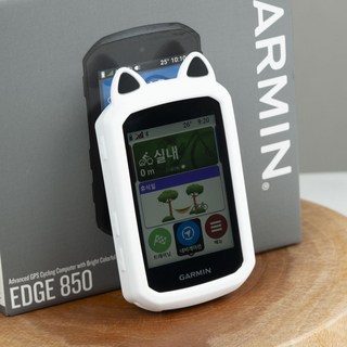 가민 엣지 고양이 550 850 호환 케이스+강화유리 액정필름 포함, 1세트, 550/850 고양이 화이트