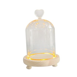 응원봉거치대 응원봉케이스 응원봉꾸미기 유리 클로슈 돔 파티 DIY 마이크로 조경 홀더 클리어 벨 항아리, [01] 9x11cm Heart, 1개