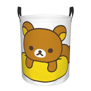 Rilakkuma 사쿠라 접이식 세탁 바구니 더러운 옷 장난감 잡화 보관 가정용 대형 방수 가방, 01 42x34 cm, 20 20