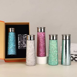 고급스러운 티타늄 가벼운 소형텀블러, 1개, 300ml, D.아이스플라워(말라카이트그린)