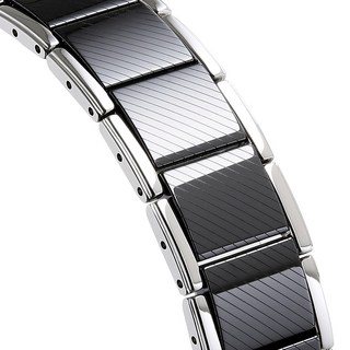 페이버 Z832 남성용 게르마늄팔찌 /폭 17mm /사선패턴 디자인 /이니셜 각인 블랙, 1개