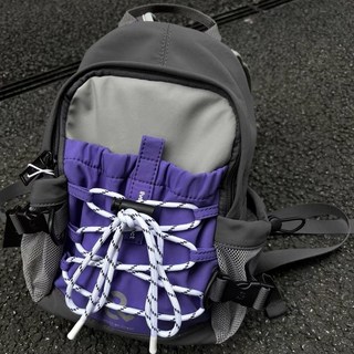 2025新款韓國小雙肩包迷你書包設計感運動輕便戶外登山小揹包女, 灰紫色