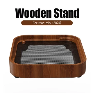 2024 맥 미니 M4/M4 프로용 나무 스탠드 브래킷 마운트 도크 데스크탑 정리함 방진 냉각 미끄럼 필수 액세, 02 Walnut