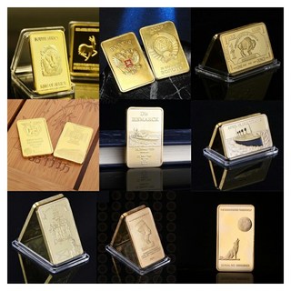 윙윙쇼핑 24K 골드바 금 바 코팅 Gold Plated 1온스 BAR 수집 트랜드 귀중품 취미 소장 기념 황금바 인테리어 장식 소품 선물, 랜덤발송