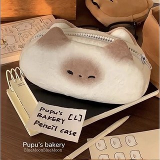 악세사리하우스 귀여운 고양이 필통 화장품 파우치 키링 동전 지갑, PUC 16 화이트 야옹