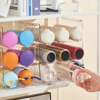 1개 1구/2구/3구 적층식 텀블러 정리대 보관대 수납대 렉 젖병 건조대 정리함 보관함 선반 [평점상위], 3구 (2개입)