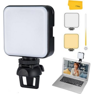 스트리머 줌 원격 근무용 W64 화상 회의용 글로우 라이트 키트 - 컴퓨터 클립이 있는 조광 및 충전식 LED 필 1580011, 화상 회의 조명 키트 스트리머용 LETWING W64, 1개