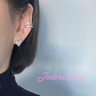 首爾直送 夾式心型耳夾 雙環耳骨夾