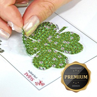 보석십자수 수재샵 네잎클로버 거울스티커, 02.골드, 1개