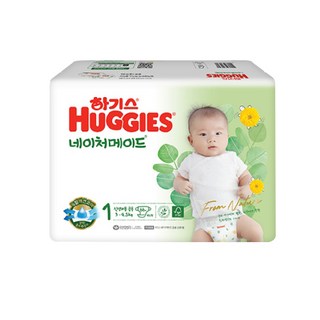 하기스 신형 네이처메이드 기저귀 밴드형 남여공용, 1단계, 66매