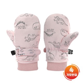 아동 공용 방한 기모안감 공룡패턴 손모아 장갑