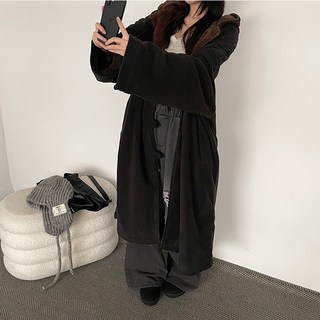 따뜻 [전체퍼안감] 포근 플리스 양털 롱 후드코트