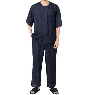 [Yes family] 파자마 맨즈 텐셀 100% 이중 텐셀 상하 세트 5분 소매