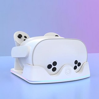 Meta Quest 3S 헤드셋 디스플레이 스탠드용 충전 도크 및 VR RGB 조명이 있는 컨트롤러 마운트, 01 CHINA, 1개