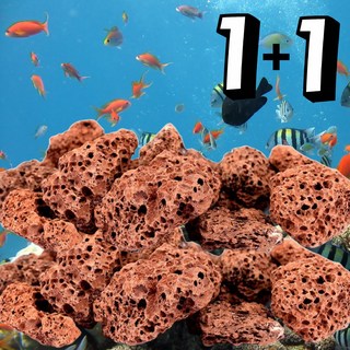 비쥬마켓 어항 화산석 바닥재 여과재 + 망 포함, 2개