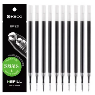 Kaco PURE 개폐식 젤 잉크 펜 다양한 컬러 리필 5 0.5mm 엑스트라 파인 포인트 유약 학교 사무실, 11 10KACO Blk Refills
