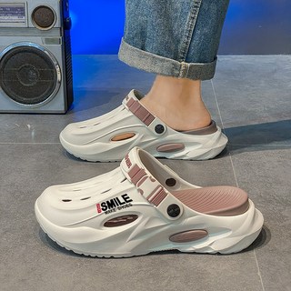 椰子洞洞鞋男士 情侶夏季外穿涼鞋 厚底增高拖鞋 防滑拖鞋 運動沙灘涼鞋