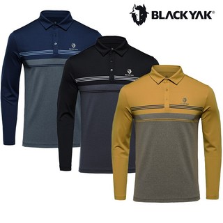 [블랙야크]24년FW 간절기 데일리 긴팔 남성 스트라이프 폴로티 1BYTSF4011