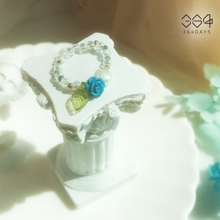 364days 바다블루 장미꽃 비즈반지 컬러테라피 산호 파란색 장미 반지 색채심리 어린이 우정반지 키즈 유아동반지 친구랑 커플반지 로즈데이 선물