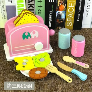 下午茶玩具組 寶寶生日禮物 廚房玩具 餐具家家酒 仿真蛋糕 男女孩適用, 1個, 幼乐比烤面包组