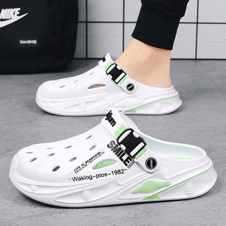 男士夏季厚底防滑拖鞋 戶外運動沙灘涼鞋 椰子洞洞鞋