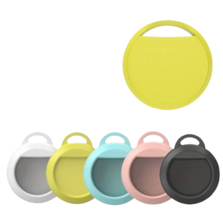 airtag 智能防丟定位器 FindMy認證 包包 鑰匙 寵物 老人 追蹤器, 黃色 （只支援頻果）+專屬矽膠保護套, 1個