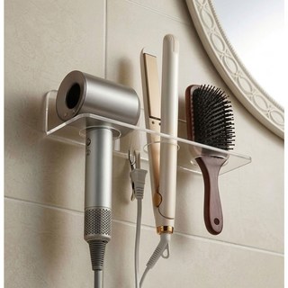 쓸리미너 선반 화장실 무타공 아크릴 거치대 2P, 화이트, 1세트