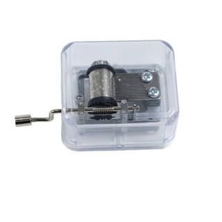 음악 장식품 수동 뮤직 박스 아크릴 공예 투명 미니 핸드 크랭킹 사랑스러움, 02 Jingle Bells