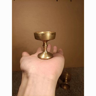 燭台 燭臺 燭檯 蠟燭台 蠟燭檯 蠟燭臺 蠟燭托 香氛蠟燭台回流中式佛具高腳銅油燈佛堂供燈佛燈酥黃銅底座燭臺蠟燭復古老, 一盞油燈,高5.5厘米口徑4.5厘米