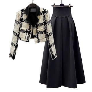 가을투피스 크롭 트위드자켓 세트 여성 의상 패션