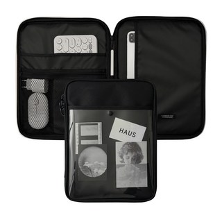 클리어 버튼 아이패드 태블릿 파우치, 블랙, 1개