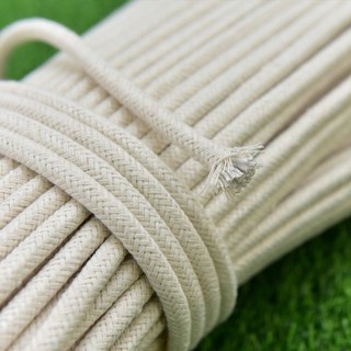 包芯棉繩 純棉手工藝編織繩 捆綁裝飾晾衣掛毯粗細軟繩, 12毫米（包芯棉繩）,10米, 1個