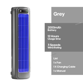 KINSCOTER 가정용 주방 욕실을 위한 3단계 냉각 충전식 벽걸이 선풍기 무소음 데스크탑 에어컨 Desktop Air, 01 Grey, 1개