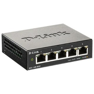 D-Link 友訊科技 DGS-1100-05V2 Layer 2 Gigabit 簡易網管型交換器, 超高速乙太網路, 金屬外殼, 無風扇靜音, 1個