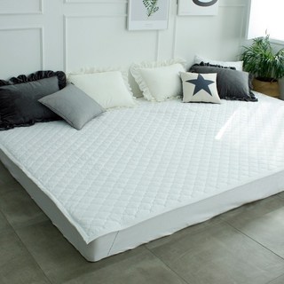 바숨 고정밴딩 패밀리침대패드 패드, 화이트