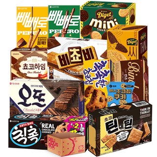 초코과자 빼빼로 파이 11종 (+1) 간식 과자세트, 1세트