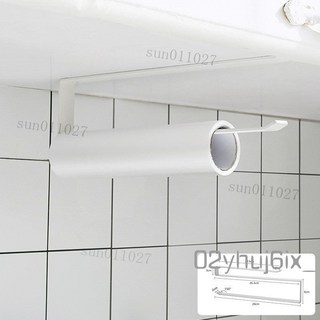 廚房紙巾架 櫥櫃下掛架 免打孔多功能濕巾捲紙收納架 懸掛抽紙盒 抽取式紙巾架 衛生紙收納 衛生紙架 桌下紙巾架, 1個, 白色--捲紙適用-破損包賠