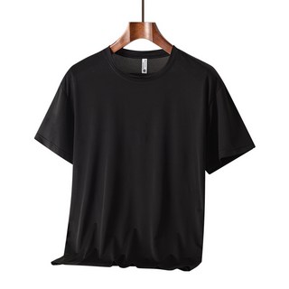ZenPolo 涼感速乾排汗衫，輕薄透氣短袖T恤，夏季薄款, 黑色,4XL